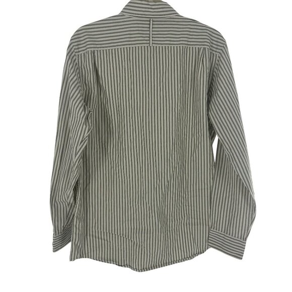 Banana Republic Mens Classic Fit Striped Button-Down Shirt Size M Cotton Green - Picture 2 of 8